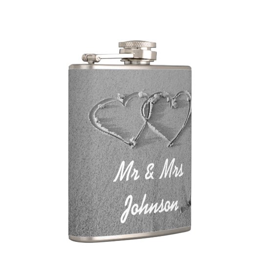 Beach harst Mr en Mrs bruiloft drink kolf Heupfles (Rechts)