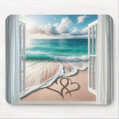 Beach harten in zand muismat (Voorkant)