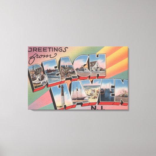 Beach Haven, New Jersey - grote brievenbussen Canvas Afdruk (Voorkant)