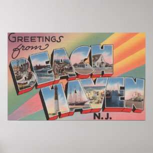 Beach Haven, New Jersey - grote brievenbussen Poster