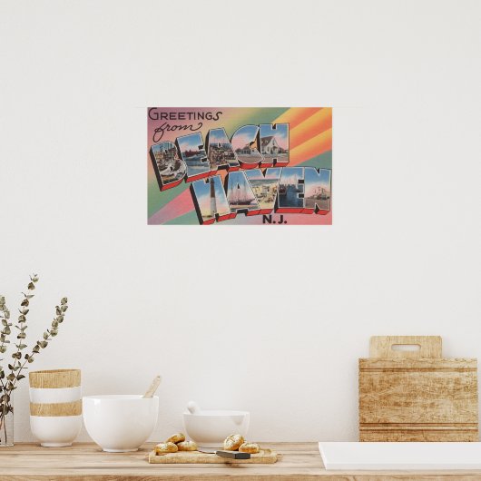 Beach Haven, New Jersey - grote brievenbussen Poster (Keuken)