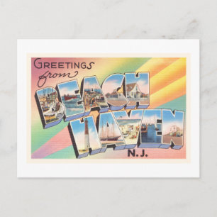 Beach Haven New Jersey NJ Vintage Travel Briefkaar Briefkaart