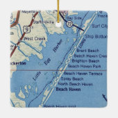 Beach Haven NJ  Map Keramisch Ornament (Achterkant)