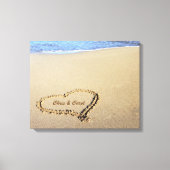 Beach Heart Canvas Afdrukken met aangepaste namen (Voorkant)