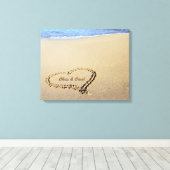 Beach Heart Canvas Afdrukken met aangepaste namen (Insitu (Houten vloer))