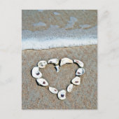 Beach Heart in Seashells Briefkaart (Voorkant)