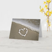 Beach Heart in Seashells Kaart (Gele Bloem)