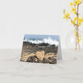 Beach Heart Notecard (Blanco binnenkant) Kaart (Gele Bloem)