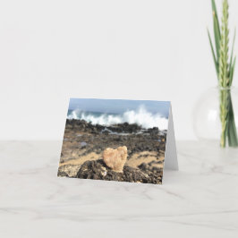 Beach Heart Notecard (Blanco binnenkant) Kaart