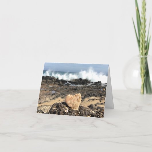Beach Heart Notecard (Blanco binnenkant) Kaart (Voorkant)