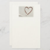 Beach Heart of Sand Wedding Briefpapier (Voorkant / Achterkant)