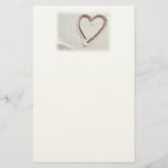 Beach Heart of Sand Wedding Briefpapier<br><div class="desc">Zandstrandontwerp</div>