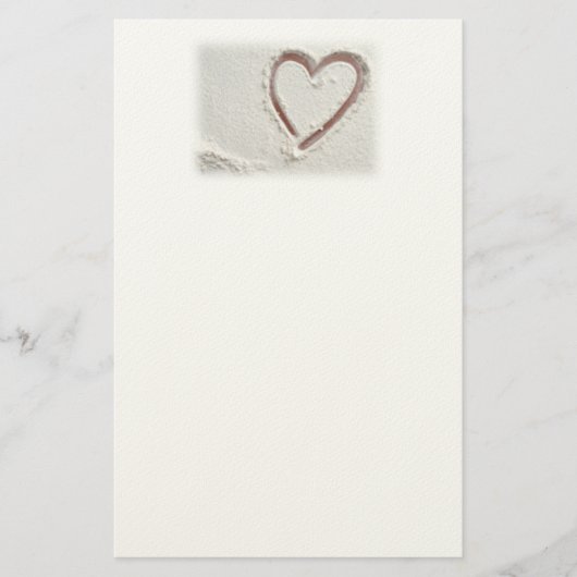 Beach Heart of Sand Wedding Briefpapier (Voorkant)