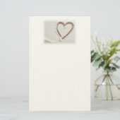 Beach Heart of Sand Wedding Briefpapier (Staand voorkant)