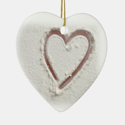 Beach Heart of Sand Wedding Keramisch Ornament (Rechts)