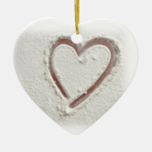 Beach Heart of Sand Wedding Keramisch Ornament