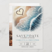 Beach Heart Save The Date (Voorkant / Achterkant)