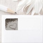 Beach Heart Sepia Retouradreslabel Etiket (Insitu)