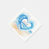Beach Heart Shape Wave Trouwpapier Servet (Hoek)