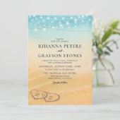 Beach Heart Shore Wedding Kaart (Staand voorkant)