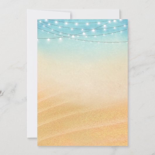 Beach Heart Shore Wedding Kaart (Achterkant)