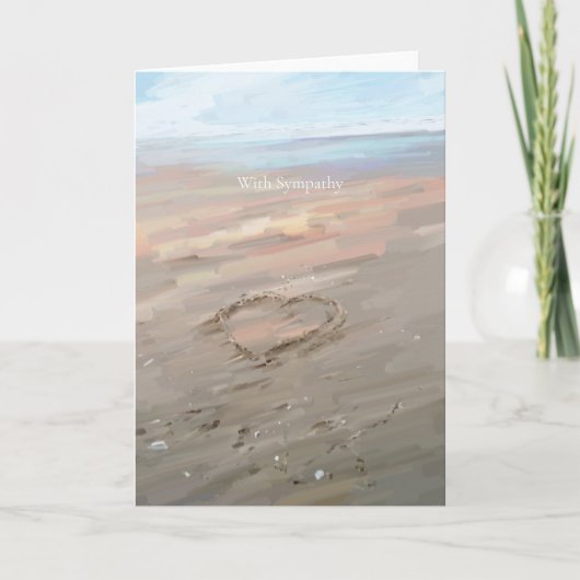 Beach Heart Sympathy Card Kaart (Voorkant)
