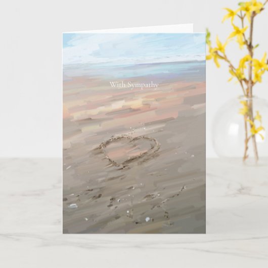 Beach Heart Sympathy Card Kaart (Gele Bloem)