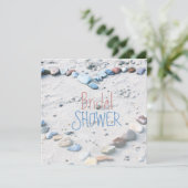 Beach Heart Wedding Vrijgezellenfeest Kaart (Staand voorkant)