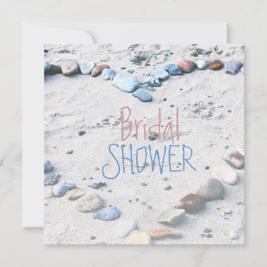 Beach Heart Wedding Vrijgezellenfeest Kaart (Voorkant)