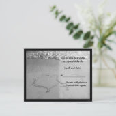Beach Hearts BW RSVP Kaartje (Staand voorkant)