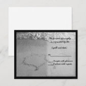 Beach Hearts BW RSVP Kaartje (Voorkant / Achterkant)
