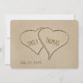 Beach Hearts in zand voor de herdenkingsceremonie Kaart (Voorkant)