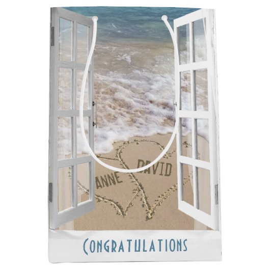 Beach Hearts Medium Gift Bag Medium Cadeauzakje (Voorkant)