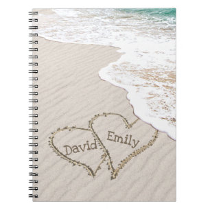 Beach Hearts met Namen Notitieboek