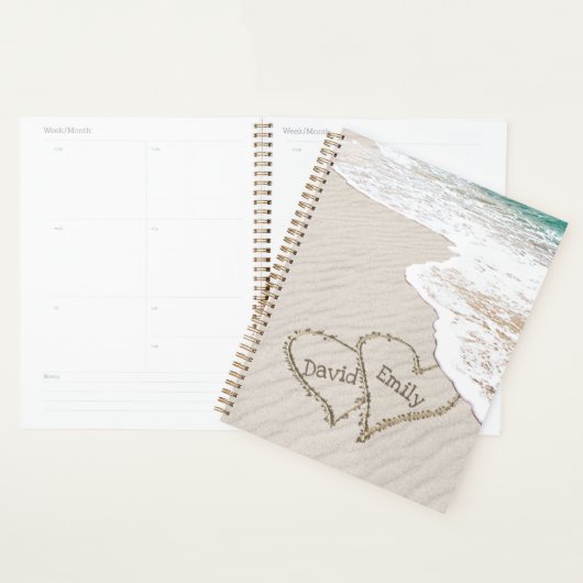 Beach Hearts met Namen Planner (Display)