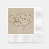 Beach Hearts trouwdag Servet (Voorkant)