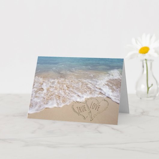 Beach Hearts Wedding Kaart (Kleine Plant)