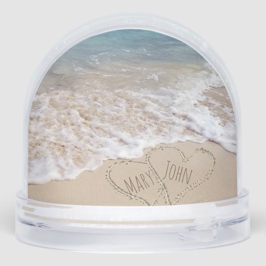 Beach Hearts With Names Sneeuwbol (Achterkant)