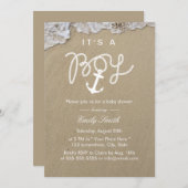 Beach Het is een Baby shower. Kaart (Voorkant / Achterkant)