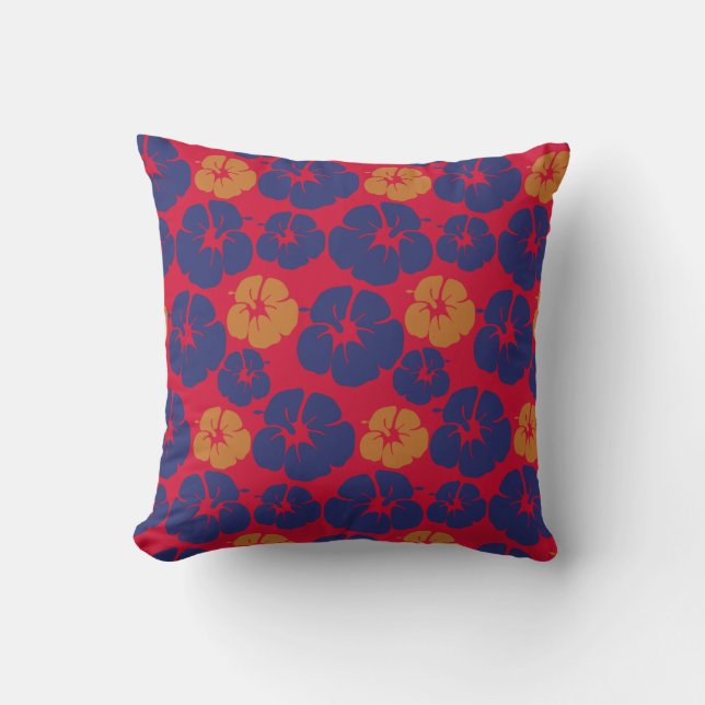 Beach Hibiscus Tropical Floral Kussen (Voorkant)
