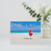 Beach Holiday, cocktail op het strand briefkaart (Staand voorkant)