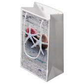 Beach Holiday Custom Gift Bag - klein, glanzend Klein Cadeauzakje (Voorkant Gekanteld)