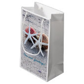 Beach Holiday Custom Gift Bag - klein, glanzend Klein Cadeauzakje (Achterkant Gekanteld)