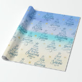 Beach Holiday Gezegden Kustkerstpatroon Cadeaupapier (Uitgerold)