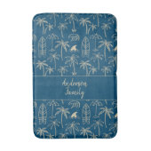 Beach holiday pattern and your name in beige badmat (Voorkant Verticaal)