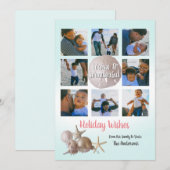 Beach Holiday Seashells Block Lijst Feestdagenkaart (Voorkant / Achterkant)