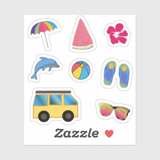 BEACH HOLIDAY VACATION PACK STICKER (Vel)