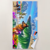 Beach Home Beach German Shepherd Dog Strandlaken (Voorkant)
