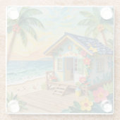 Beach Home Oceanic Coastal Art Glazen Onderzetter (Achterkant)
