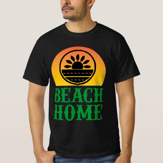 Beach Home Sunset Kustontwerp T-shirt (Voorkant)